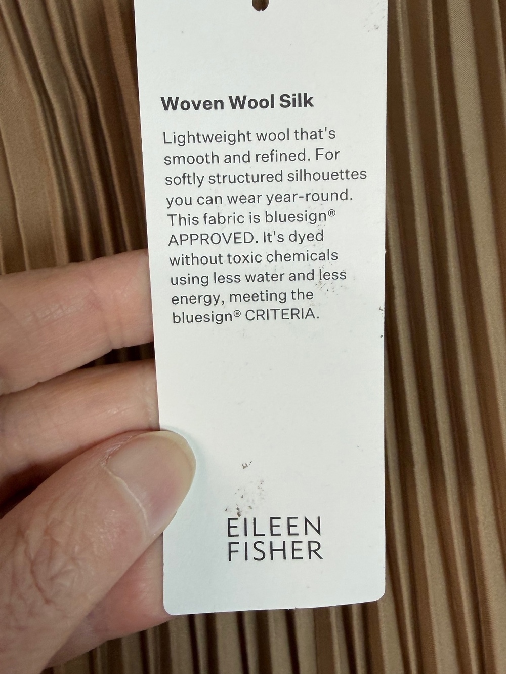 Eileen Fisher NWT M Biscuit Wool Silk Pleated Full Length Maxi Skirt MSRP $328 - Picture 3 of 6